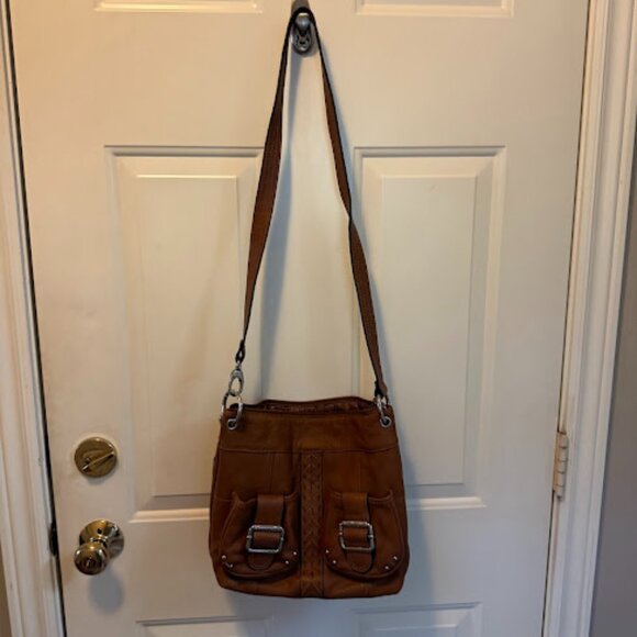 Tiganaello Pebble Leather bag with adjustable strap shoulder or crossbody Cognac - Picture 5 of 16